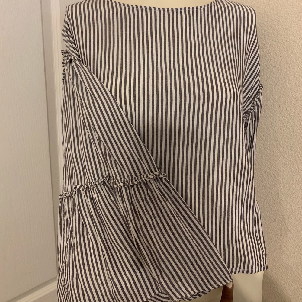 White & Grey Blouse
